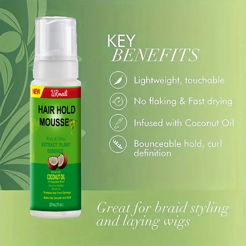 Curly Hair Mousse For Wigs Strong Hold Olive Oil Hair Styling Mousse Anti-Frizz Hair Foam Mousse For Styling Hair Women Men