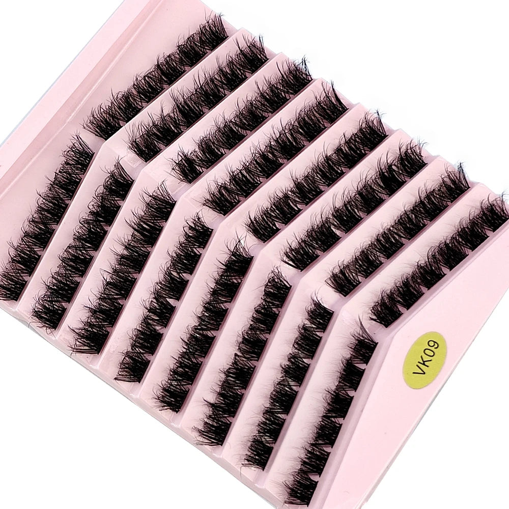 New 8 Rows Mink Eyelashes Natural Bundles Eyelash Extension 3D Russia Volume Individual Eyelash Cluster Makeup Tools Lashes