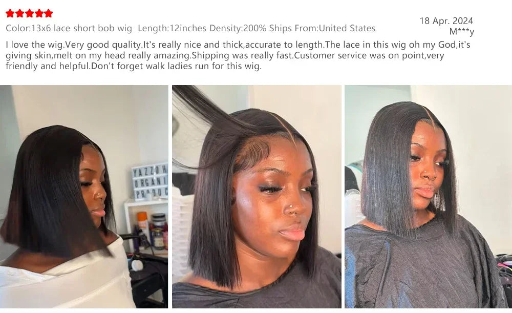 Short Bob Human Hair 13x6 13x4 HD Lace Frontal Wig Natural Color Bone Straight 4x4 Closure Bob Wigs Pre Plucked With Hairline