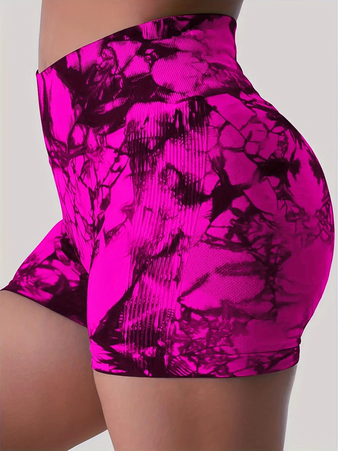 High-Waist Tie-Dye Yoga Shorts for Women-Seamless,Stretchy Activewear Womens Shorts Biker Shorts Sexy Girl Y2k Shorts Gym Shorts