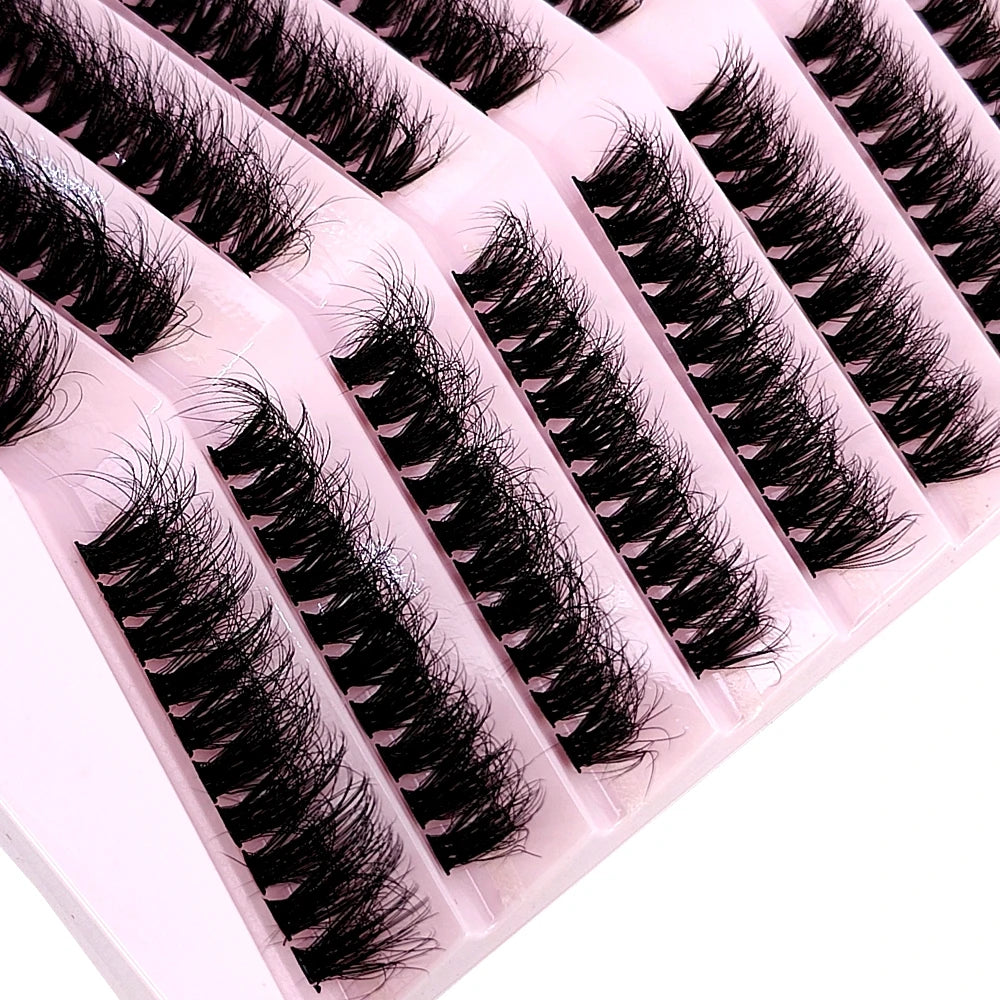 New 8 Rows Mink Eyelashes Natural Bundles Eyelash Extension 3D Russia Volume Individual Eyelash Cluster Makeup Tools Lashes