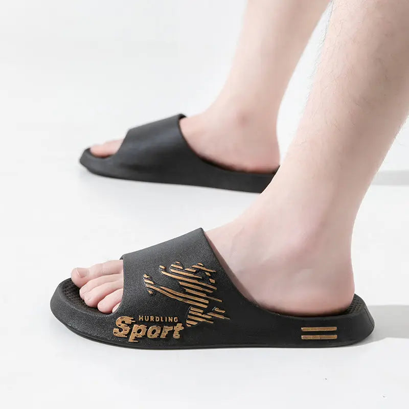 New Trend Men's Slippers Home indoor anti slip soft sole pvc slippers Summer sports style Outdoor Casual Beach Flip Flops Sandal
