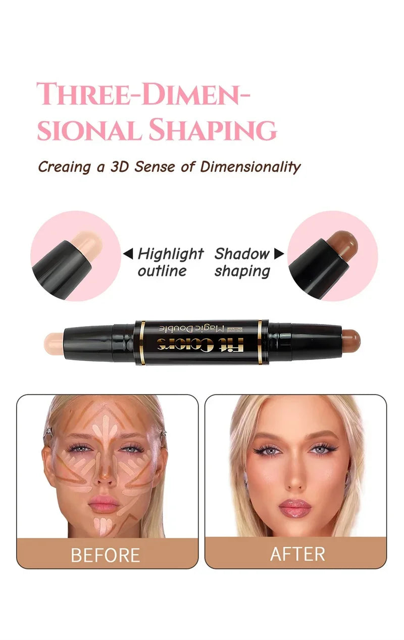 Double-ended Dual-purpose High-light Trimming Stick Three-dimensional Contour Nose Shadow Facial Shape Pencil Face Makeup Stick