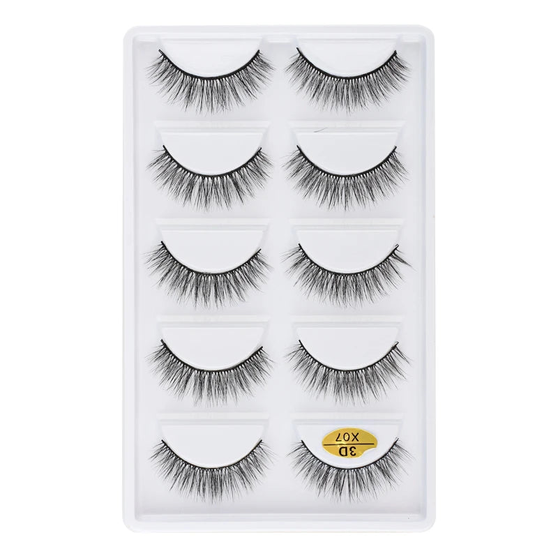 3/5 Pairs Fake Lashes Natural Long False Eyelashes Extension Fluffy 3D Mink Lashes Wispy Strip Eyelashes Makeup Tools maquillaje