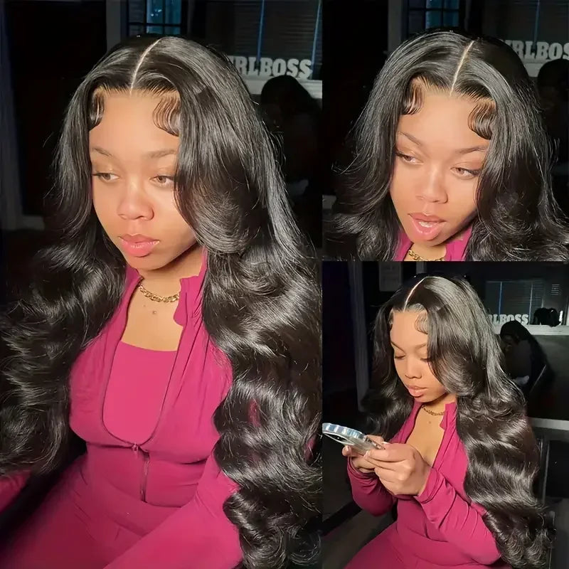 40Inch Body Wave Human Hair Wigs 360 Lace Front Wig Human Hair 13x6 Hd Lace Frontal Wig Ponytail Human Hair Black Wig For Women