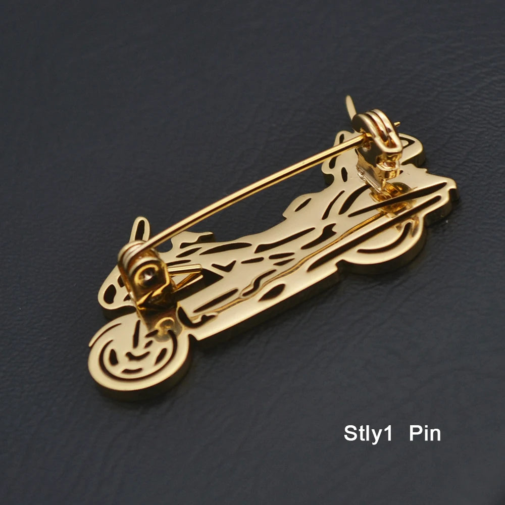 New Stainless Steel Clothing Accessories, Men's Brooch, Motorcycle Men's Gift, Brave Person's Birthday Gift, Father's Day Gifts