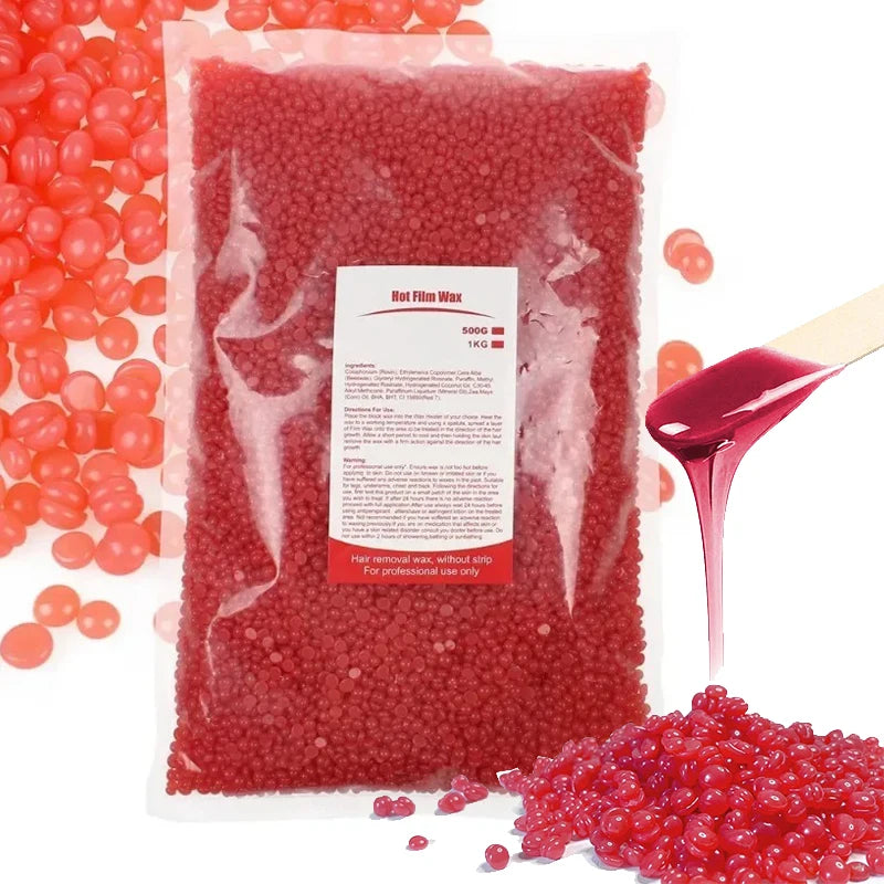 Hard Wax Beads Wax Beans for Hair Removal Sensitive Skin with Strawberries FormulaPerfect for Full Body Facial Brazilian Bikini