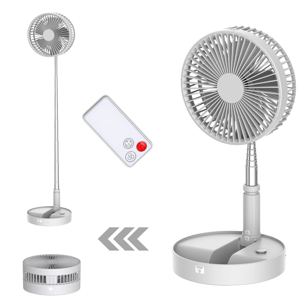 UNITEDTIME Desk and table fan, Foldable Fans Portable Travel Fan Battery Operated or USB Powered,Adjustable Height,My Foldaway