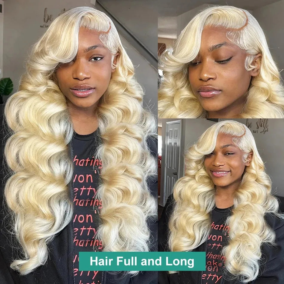 613 Curly Blonde Front Human Hair Body wave 13x4 HD Transparent Lace Frontal Wig 13x6 Brazilian Hair For Black Women