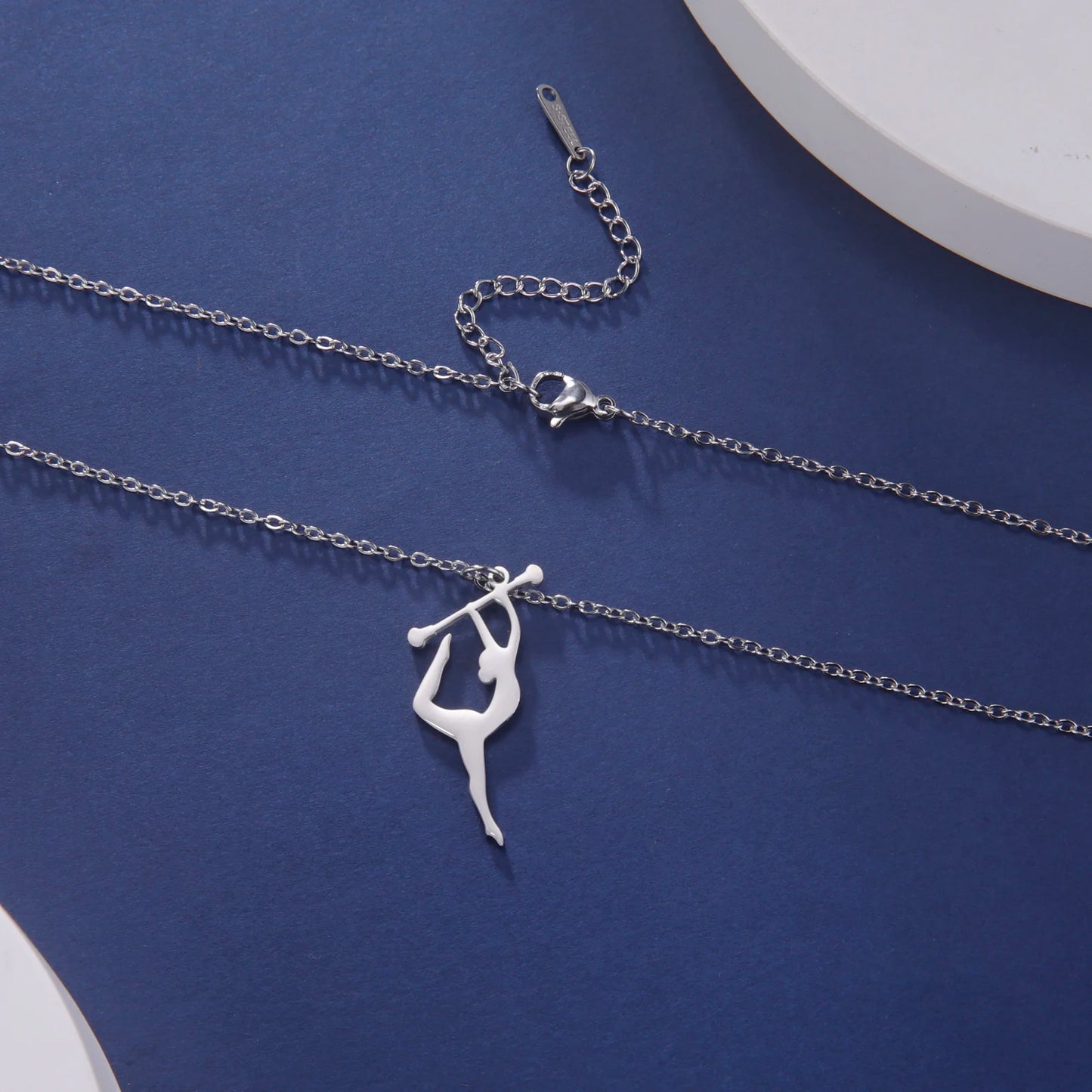 Rhythmic Gymnastics Necklace Women Trend 2025 Gymnast Stainless Steel Jewelry BFF Dancer Girl Sport Accessories Mother Day Gift