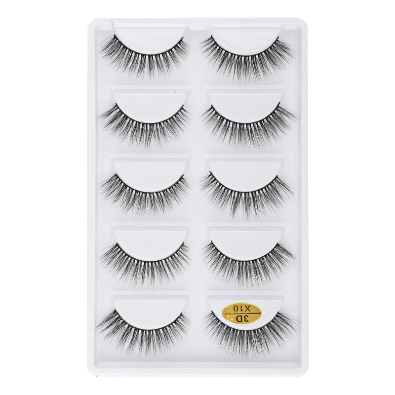 3/5 Pairs Fake Lashes Natural Long False Eyelashes Extension Fluffy 3D Mink Lashes Wispy Strip Eyelashes Makeup Tools maquillaje