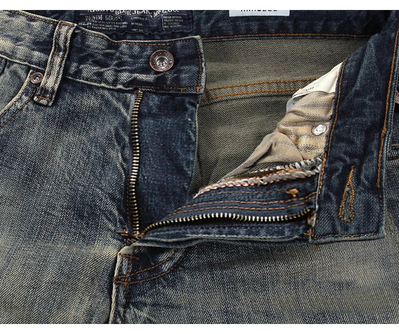 Newly Vintage Fashion Men Jeans Retro Washed Elastic Slim Fit Ripped Jeans Men Italian Style Designer Casual Denim Pants Hombre