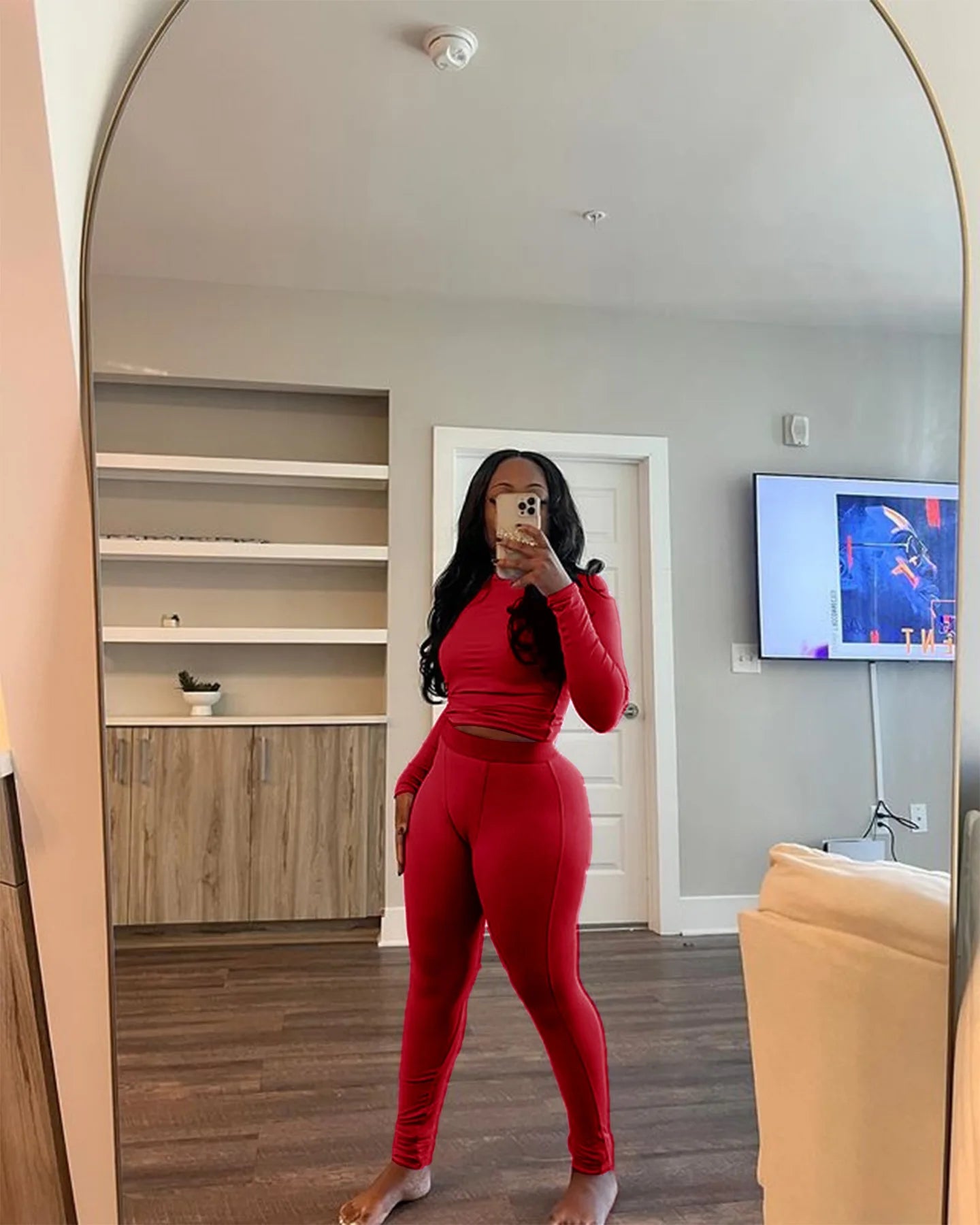 FAGADOER Autumn Winter New Ribbing 2 Piece Sets Women Outfit Solid Long Sleeve Crop Top + High Waist Leggings Suits Sportswear