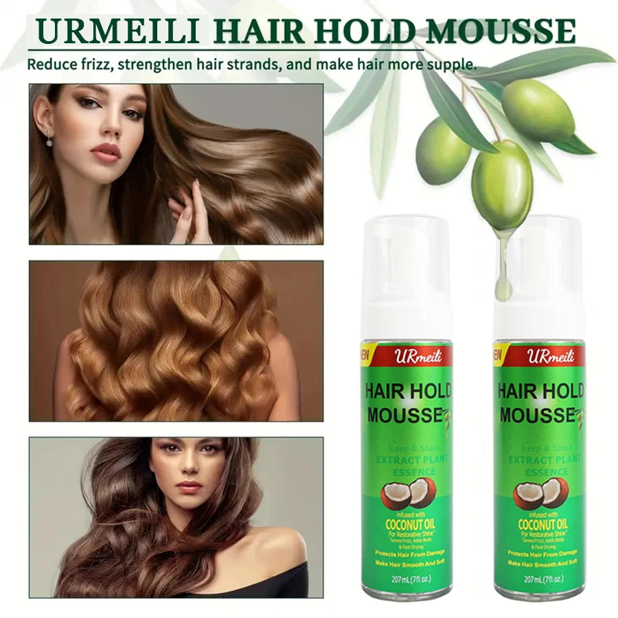 Curly Hair Mousse For Wigs Strong Hold Olive Oil Hair Styling Mousse Anti-Frizz Hair Foam Mousse For Styling Hair Women Men