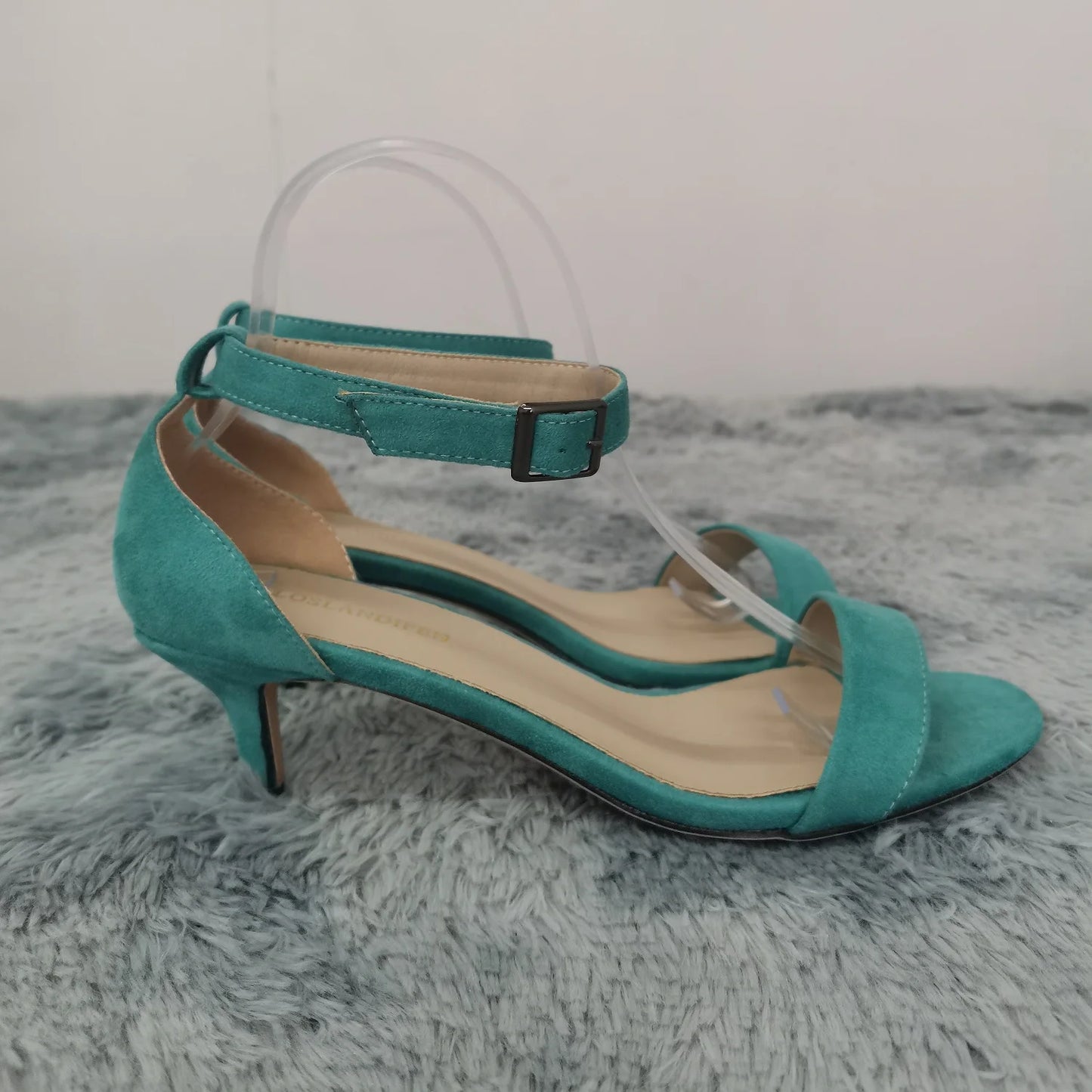 LOSLANDIFEN Summer Low Heels Ankle Strap Sandal Open Toes Sexy High Wedding Party Shoes Plus Size Women Sandals 105-2VE