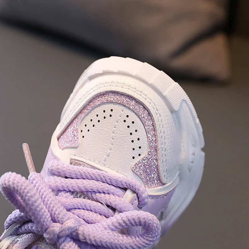 Children's Shoes 2024 New Toddler Girls Sport Shoes Soft Sole Breathable Outdoor Tennis Fashion Kids Sneakers EU21-30