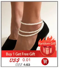 New Beach Barefoot Sandal Jewelry Elegant Bride Sexy Women's Fashion Charm Layer Chain Link Crystal Beads Foot Anklet Bracelet
