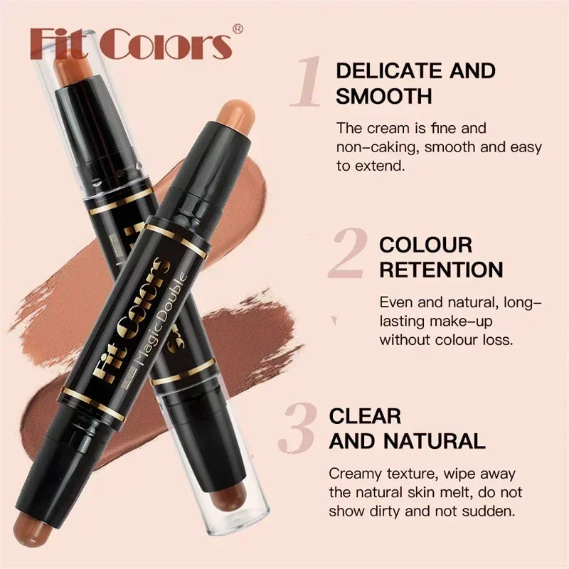 Double-ended Dual-purpose High-light Trimming Stick Three-dimensional Contour Nose Shadow Facial Shape Pencil Face Makeup Stick
