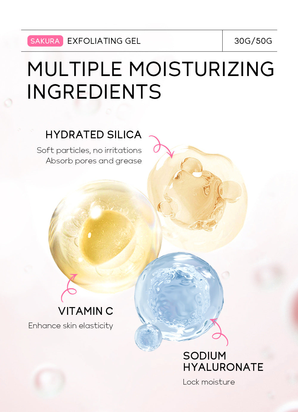 Sakura Gentle Exfoliating Peeling Gel Facial Scrub Moisturizing Nourishing Repair Scrubs Face Cream Beauty Skin Care