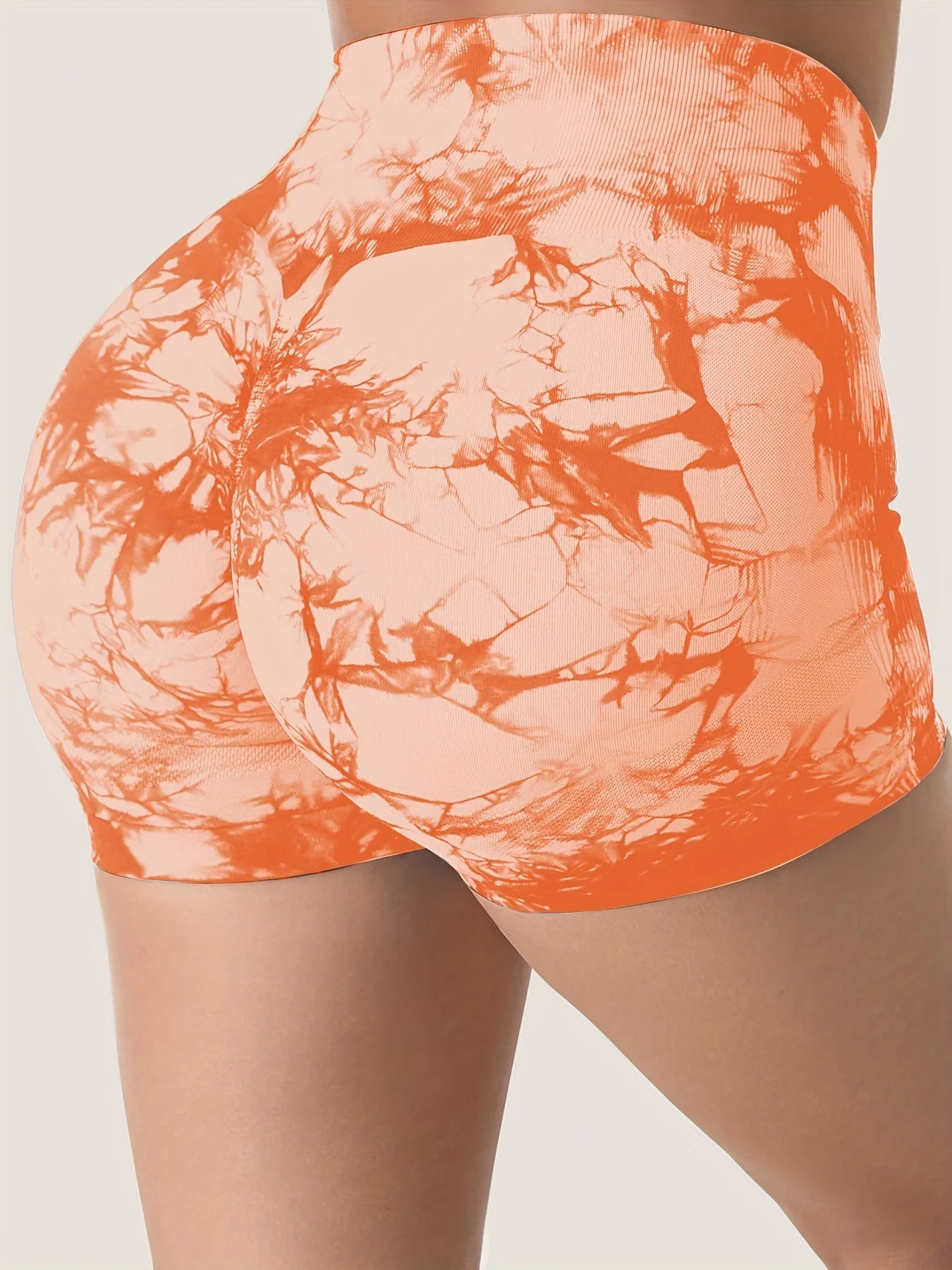 High-Waist Tie-Dye Yoga Shorts for Women-Seamless,Stretchy Activewear Womens Shorts Biker Shorts Sexy Girl Y2k Shorts Gym Shorts