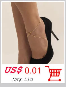 New Beach Barefoot Sandal Jewelry Elegant Bride Sexy Women's Fashion Charm Layer Chain Link Crystal Beads Foot Anklet Bracelet