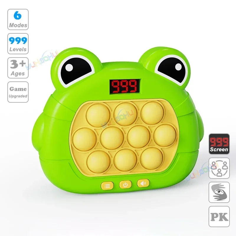 999 Level Electronic Pop Quick Push Bubbles Game Machine Kids Cartoon Fun Squeezing Toys Anti Stress Sensory Bubble Toy Gifts