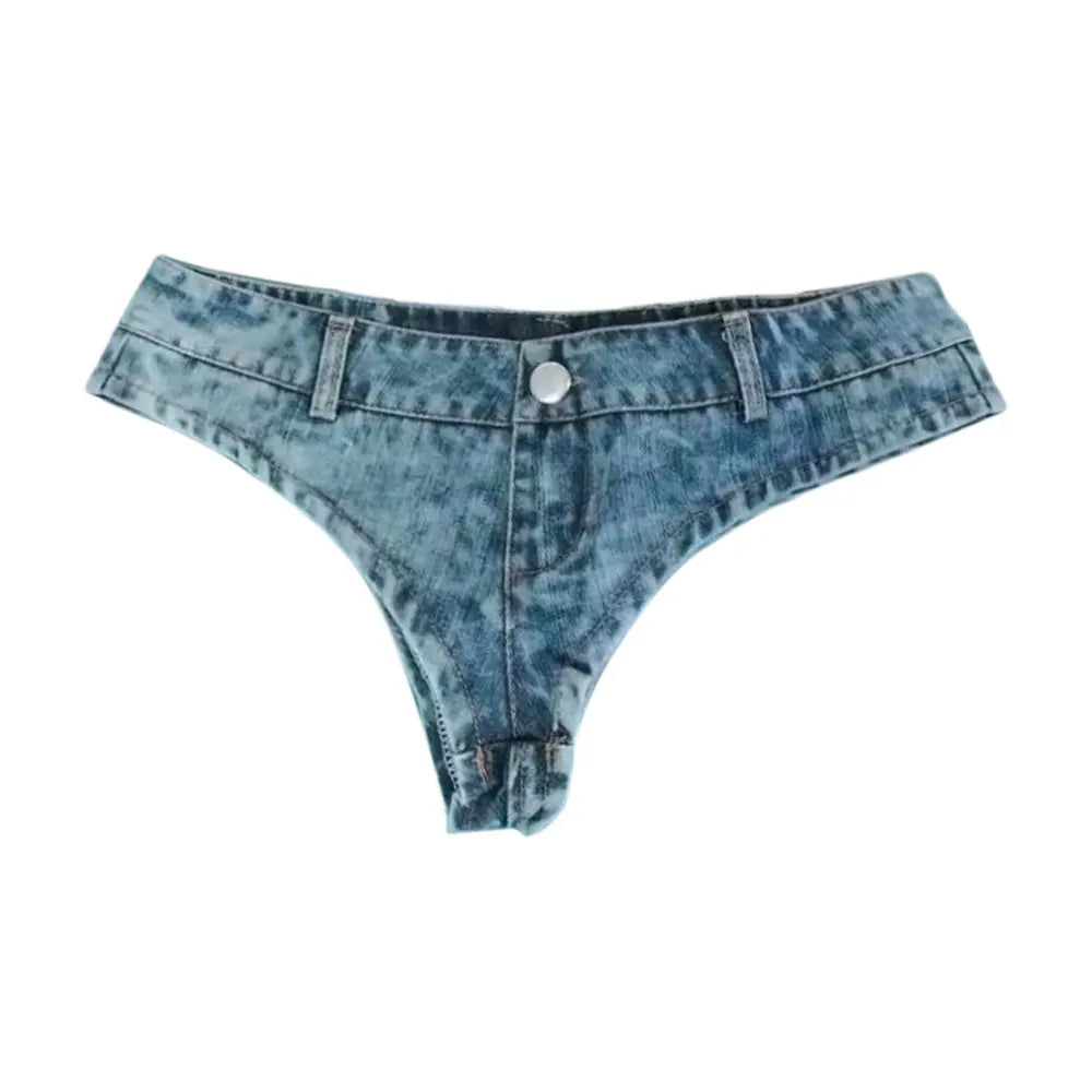 615 # New Sexy Low Waist Perforated Bar Nightclub High Elastic Summer Fashion Denim Shorts Women's Jeans