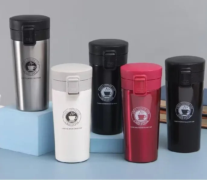 Coffee Tumbler Double Wall Stainless Steel Insulated Travel Mug for Hot Cold Drinks Sleek Design Portable Outdoor Cup