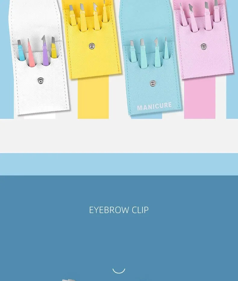 Eyebrow Tweezer Beauty Fine Hairs Puller Stainless Steel Slanted Brow Clips Hair Removal Makeup Tools