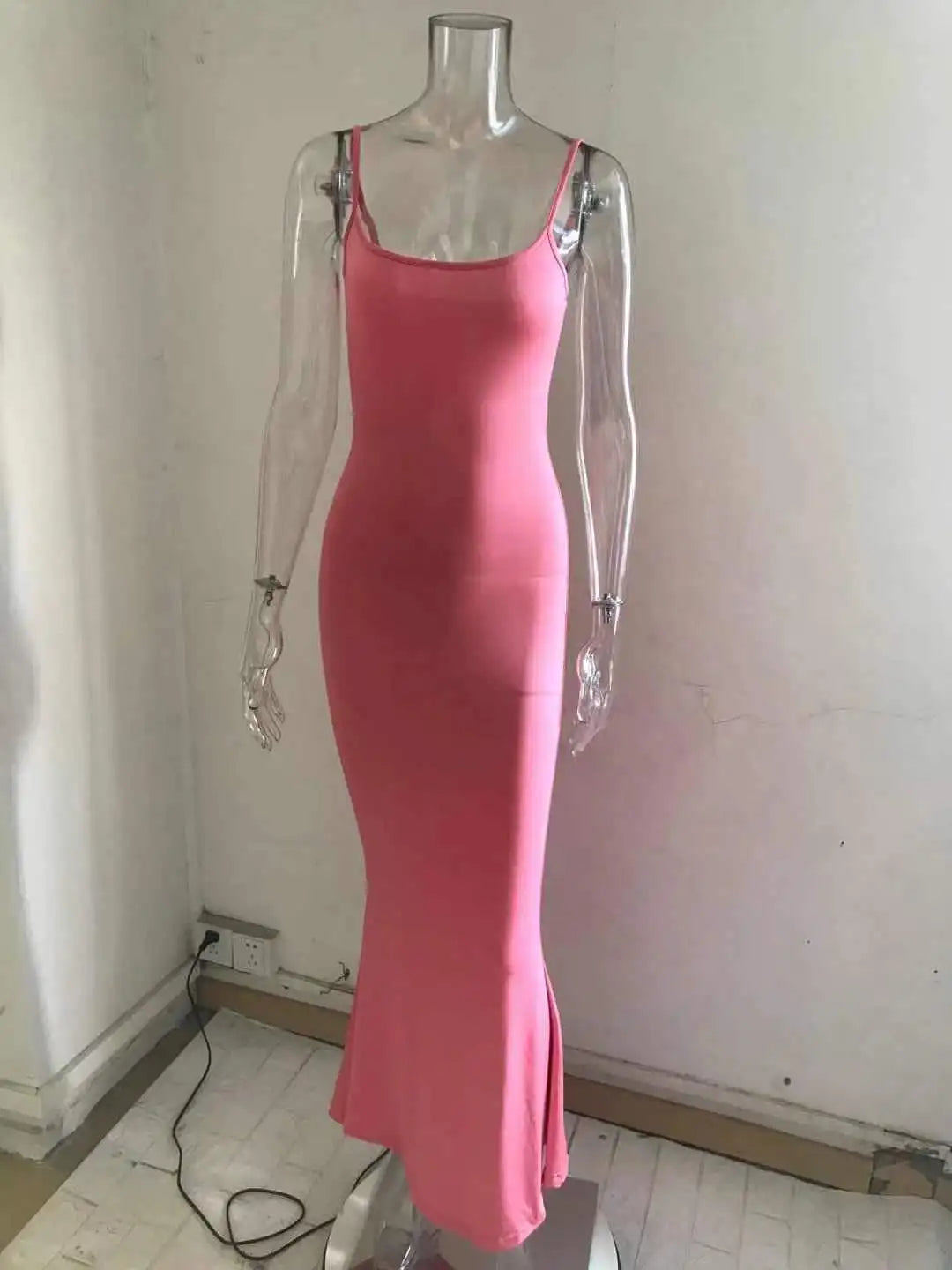 Dresses For Women 2023 Sexy Spaghetti Strap Black Long Dress Evening Y2k Sleeveless Solid Skinny Bodycon Maxi Vestidos