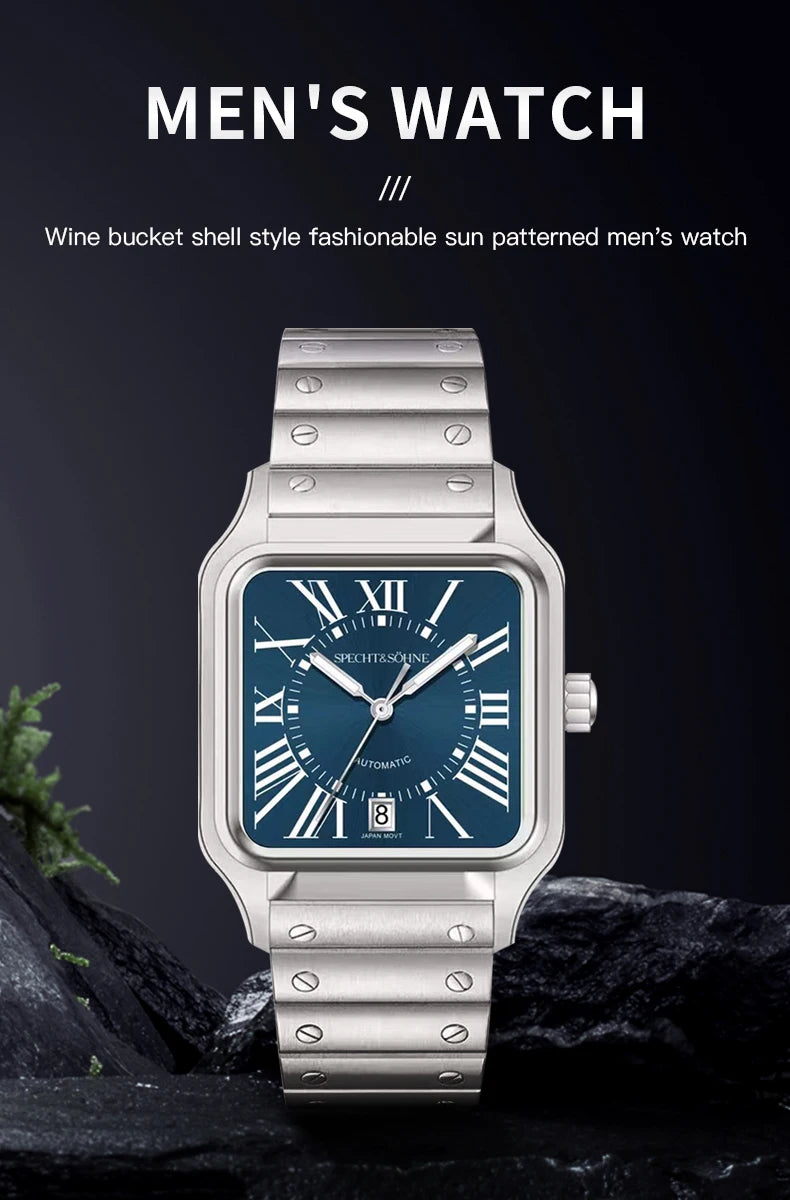2024 New High Quality Specht & Söhne Watch Miyota Automatic Mechanical Watches Wine Red Sapphire Stainless Steel Watch For Men