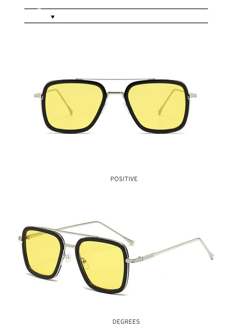 2024 New Square Men Sunglasses Fashion Metal Steampunk Sun Glasses For Women Trendy Outdoor Shades Eyewear Unisex Accessory