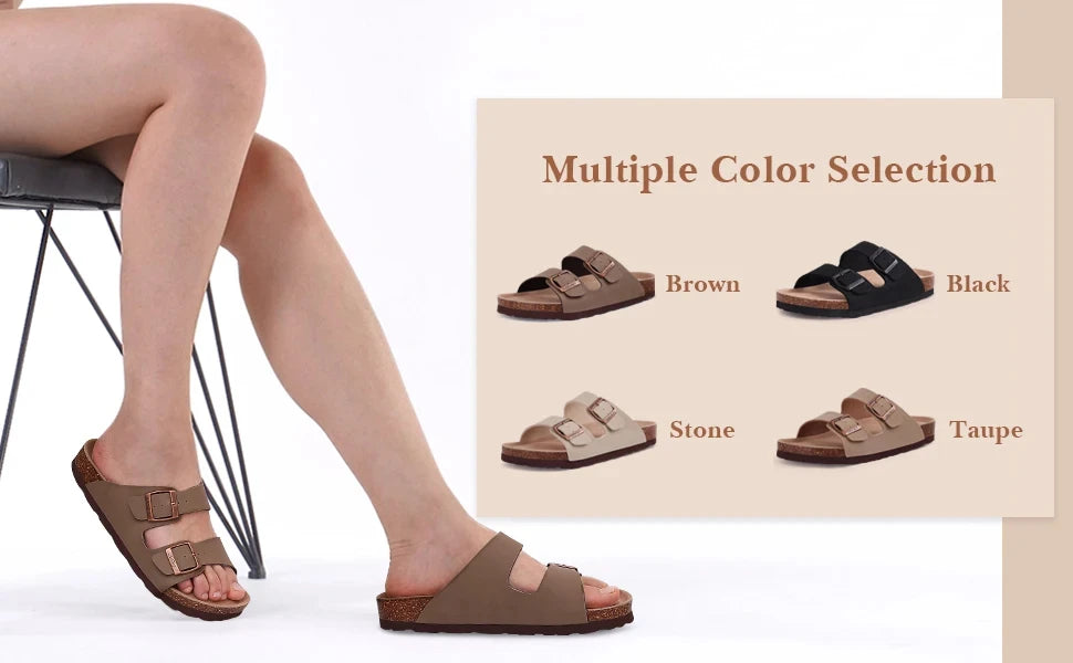 Litfun Fashion Clogs Sandals For Men Woen Summer Cork Footbed Outdoor Beach Slippers Orthopetic Mules Sandal With Arch Support