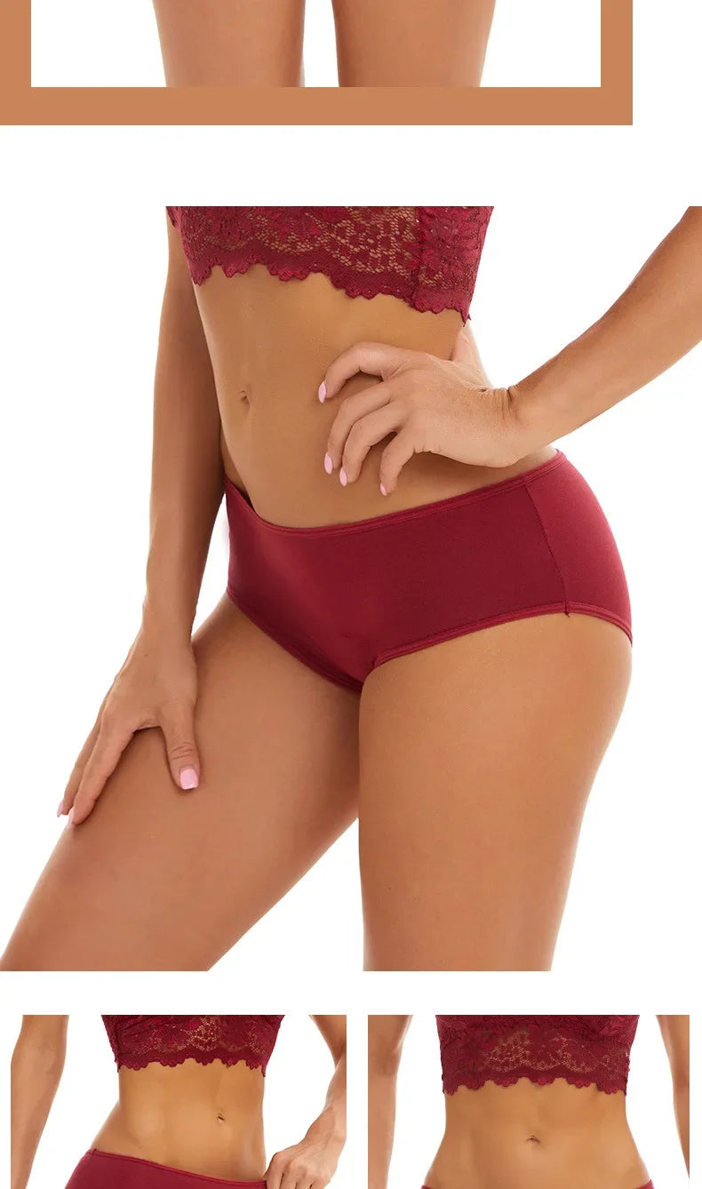 Women Menstrual Panties Leak Proof Briefs Solid Plus Size Cotton Panties Lingerie Absorbency Comfortable Physiological Underwear