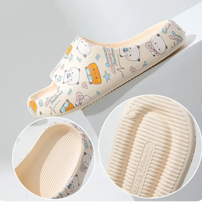Kawaii Bubu Dudu Bear Slippers Summer Home Bathroom Anti-skid Bottom Outdoor Soft Shoes Cartoon Sandal Girl Gift Anime Figure