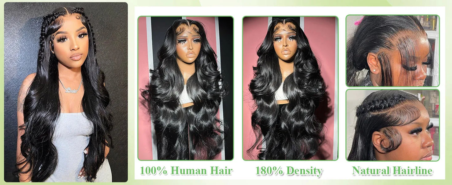 30 40 42Inch Body Wave Wigs Human Hair 13x4 13x6 HD Lace Frontal 100% Human Hair Wig For Black Women 13x5 13x7 Lace Closure Wigs