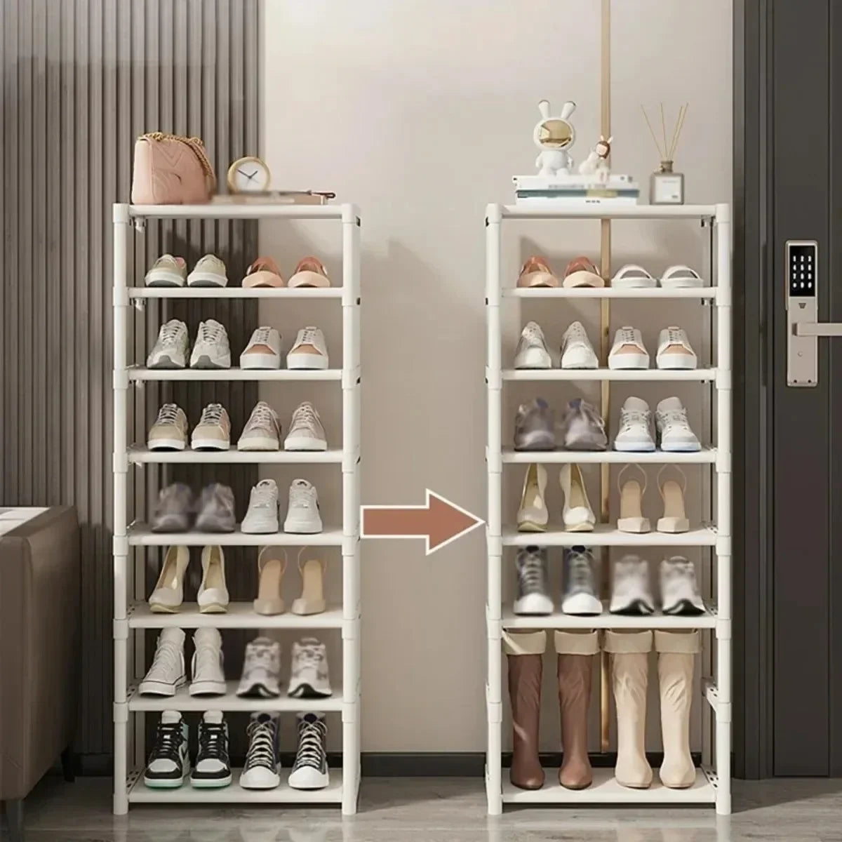 Shoes Rack Organizer Stackable Shoe Cabinet Space Saving Shoes Storage Rack Multi-layer Adjustable Shoe Cabinet Home Storage