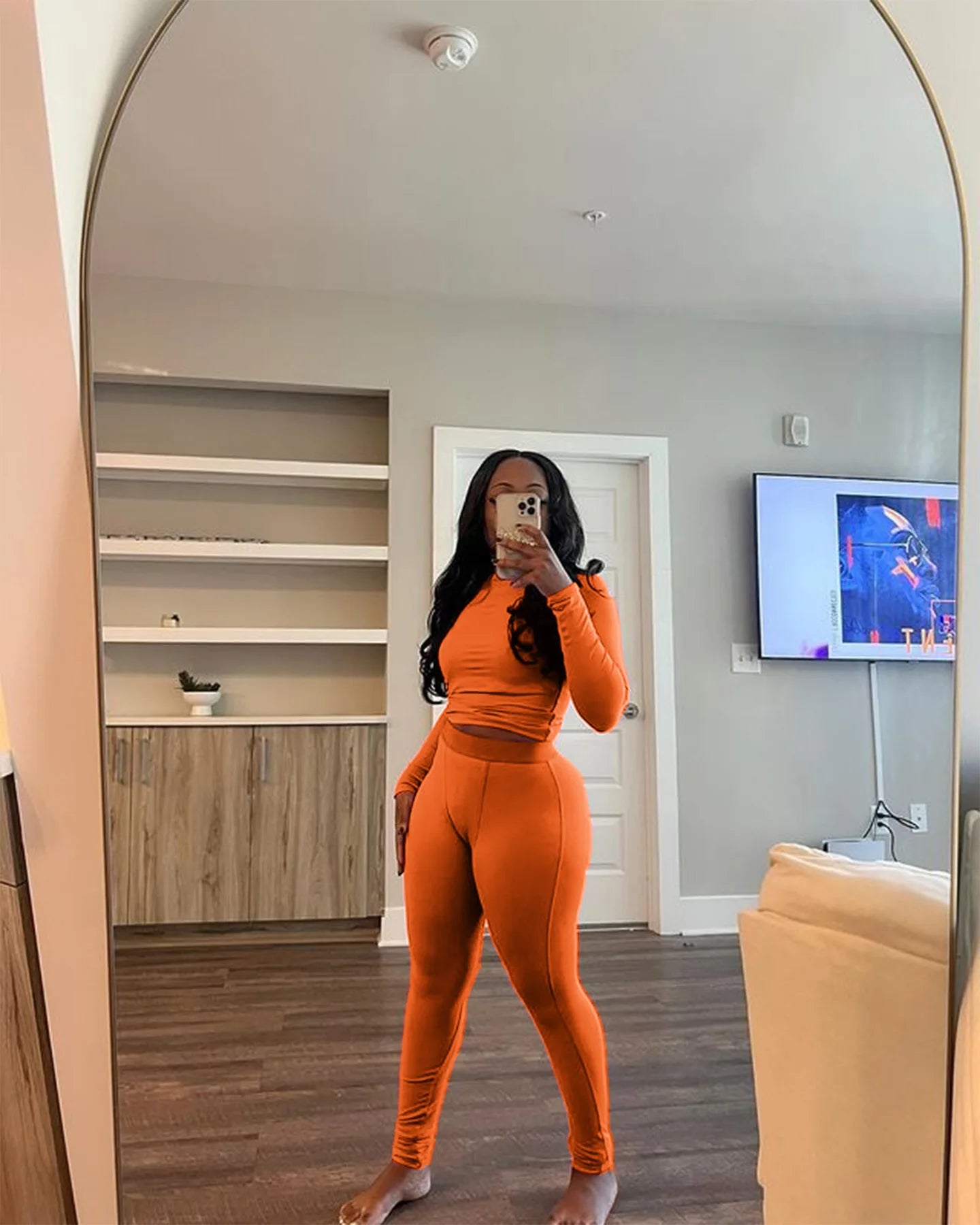 FAGADOER Autumn Winter New Ribbing 2 Piece Sets Women Outfit Solid Long Sleeve Crop Top + High Waist Leggings Suits Sportswear