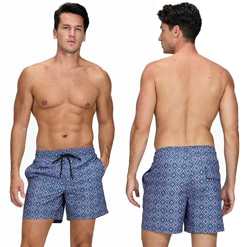 Escatch New Men's Beach Shorts Summer Surf Trunks Plus Size Drawstring Swimwear For Male ESX05 Gym Sportswear Swimsuit