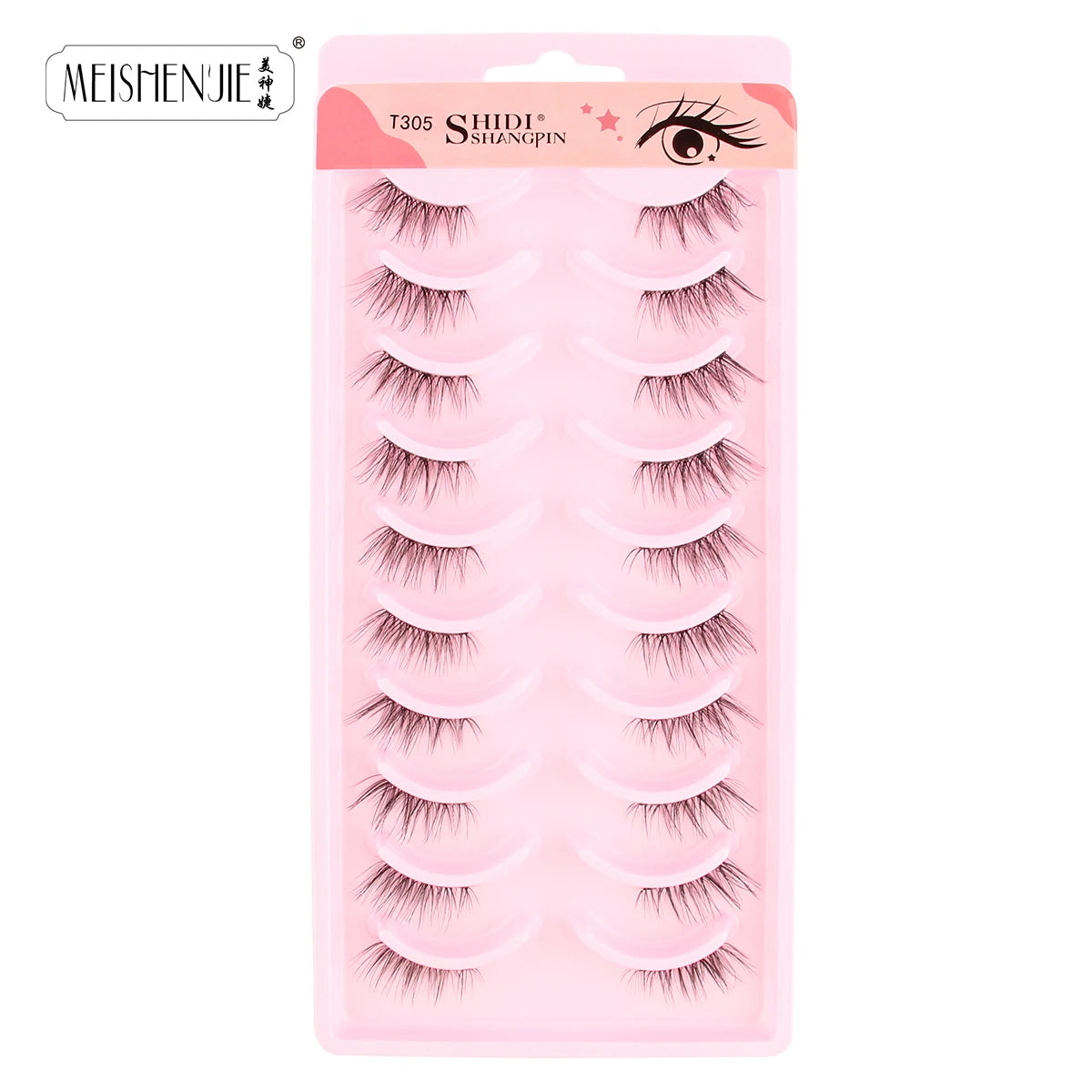 MEISHENJIE New 10 Pairs Half Lashes Natural Long 3d Mink False Eyelashes Reusable Fluffy Faux Cils Extension Makeup Tools Lashes