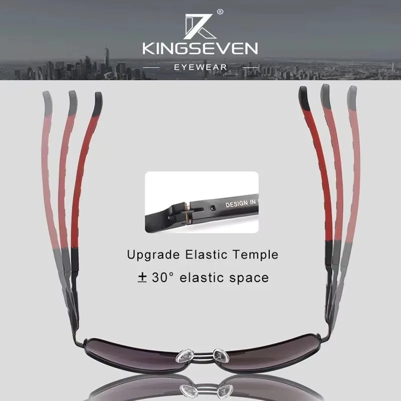 KINGSEVEN Brand Classic Pilot Men Sunglasses Polarized UV400 Lens Luxury Retro Driving Glasses Women Large Frame Causal Eyewear