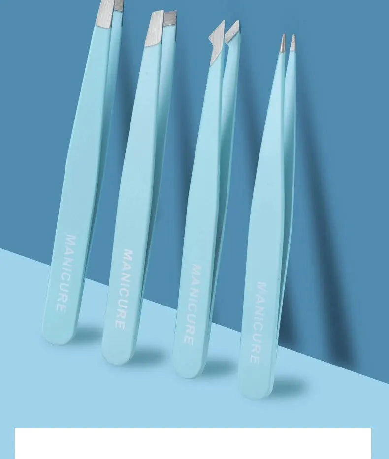 Eyebrow Tweezer Beauty Fine Hairs Puller Stainless Steel Slanted Brow Clips Hair Removal Makeup Tools