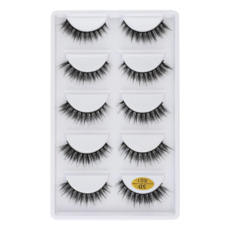 3/5 Pairs Fake Lashes Natural Long False Eyelashes Extension Fluffy 3D Mink Lashes Wispy Strip Eyelashes Makeup Tools maquillaje