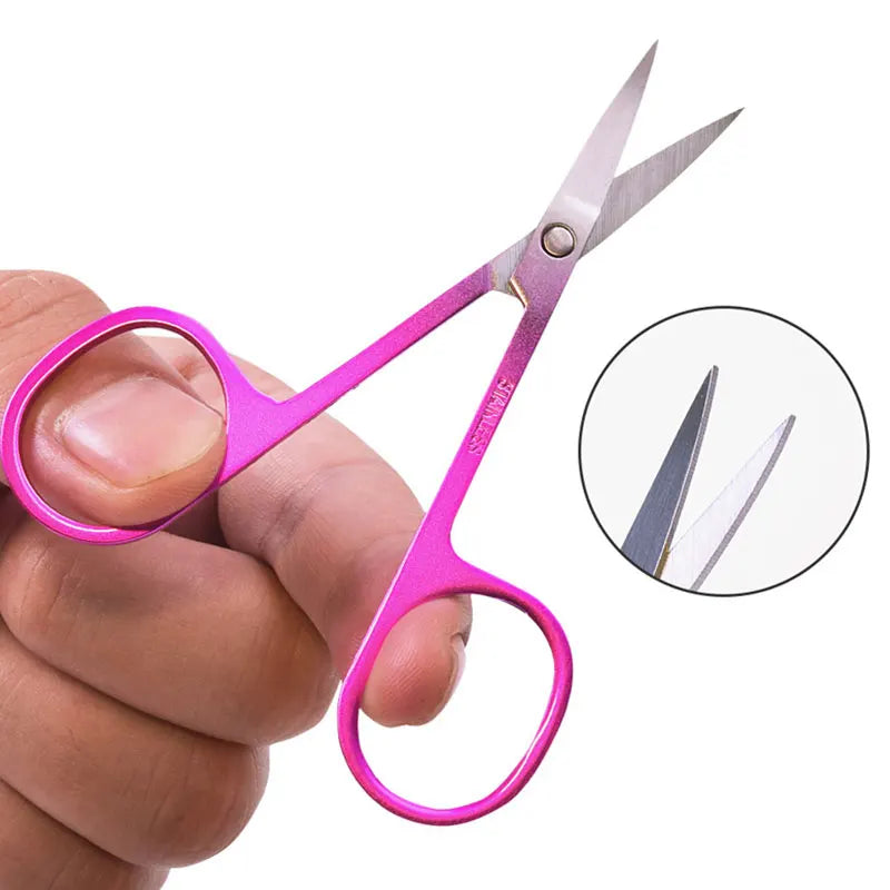 Eyebrow Scissor Makeup Eyelash Trimmer Nose Facial Hair Remover Multifunctional Scissors Stainless Steel Nail Cuticle Tools