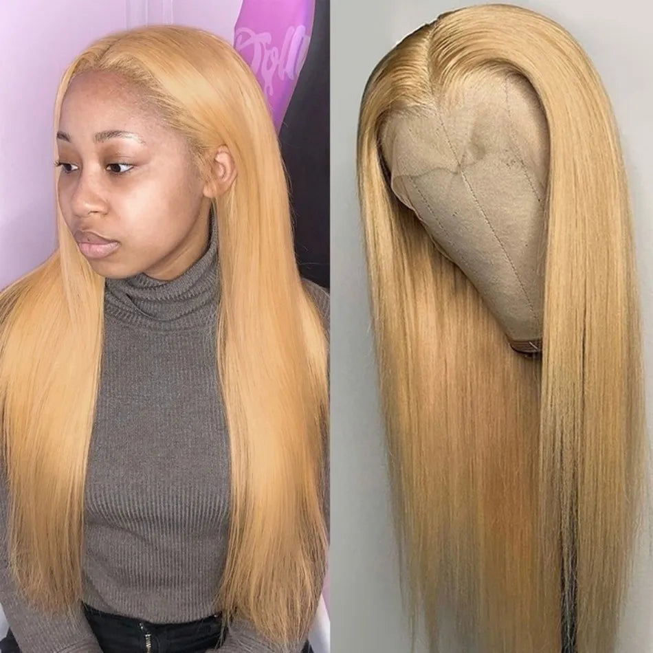 27 Honey Blonde Wig Human Hair 13x6 Hd Lace Frontal Wig 200 Density 13x4 Hd Transparent Preplucked Straight Human Hair Wigs