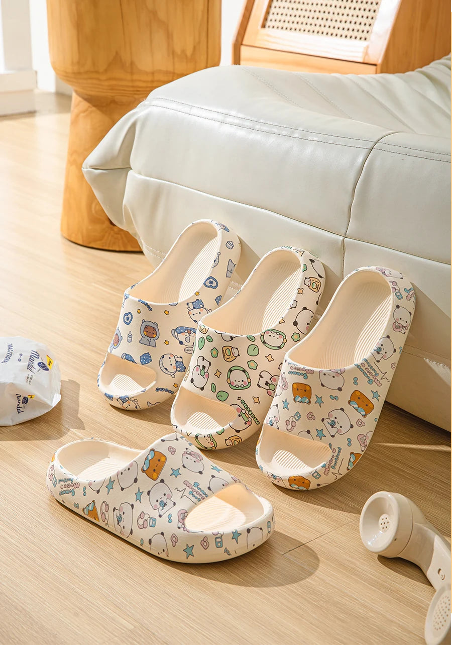 Kawaii Bubu Dudu Bear Slippers Summer Home Bathroom Anti-skid Bottom Outdoor Soft Shoes Cartoon Sandal Girl Gift Anime Figure