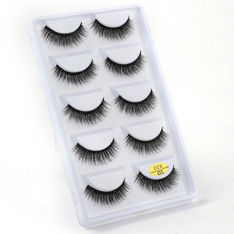 3/5 Pairs Fake Lashes Natural Long False Eyelashes Extension Fluffy 3D Mink Lashes Wispy Strip Eyelashes Makeup Tools maquillaje