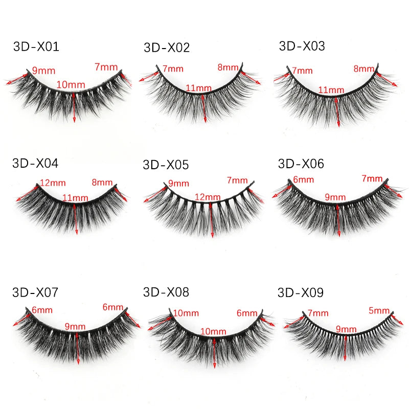 3/5 Pairs Fake Lashes Natural Long False Eyelashes Extension Fluffy 3D Mink Lashes Wispy Strip Eyelashes Makeup Tools maquillaje