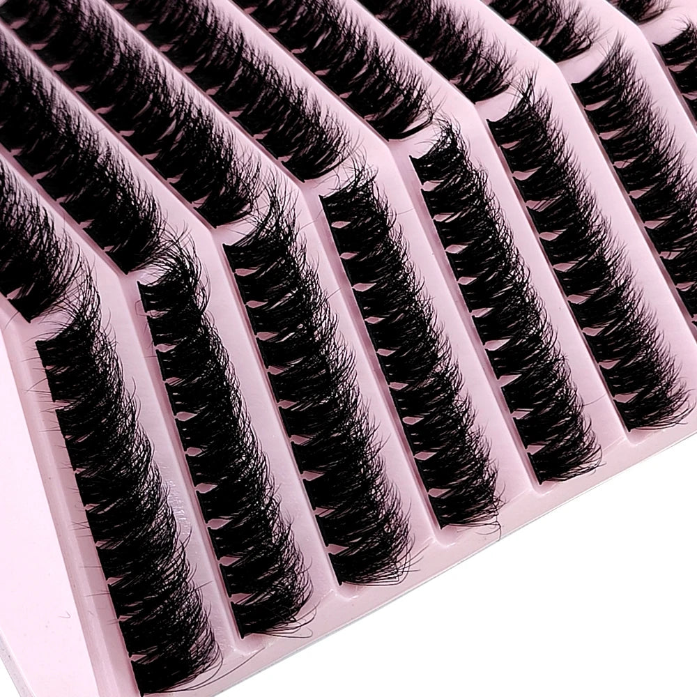 New 8 Rows Mink Eyelashes Natural Bundles Eyelash Extension 3D Russia Volume Individual Eyelash Cluster Makeup Tools Lashes