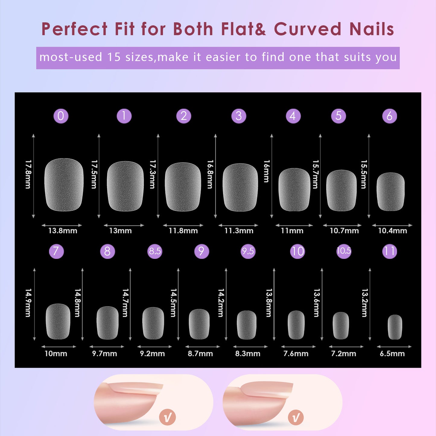 New 300pcs Matte Fake Nails NO Polishing Press on False Nails Medium Short Design High Matt Soft Gel Nail Tips for Extension